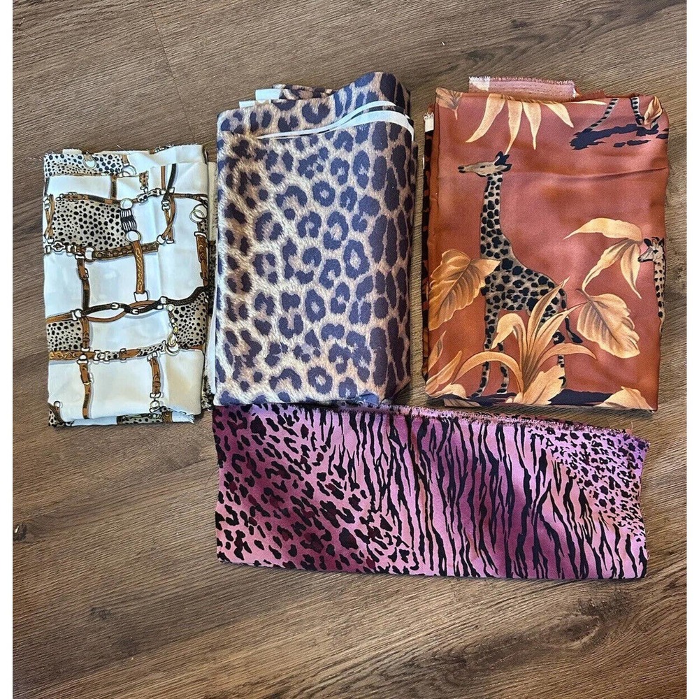 Jungle Animal Border Print Fabric Printmaker International Giraffe Leopard